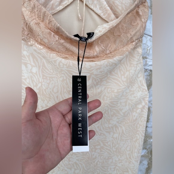 CENTRAL PARK WEST BABYDOLL HALTER NUDE LACE DRESS SIZE SMALL - Picture 11 of 12